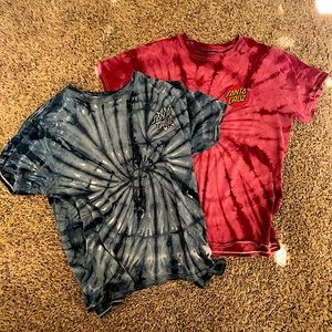 Santa Cruz Shirts Tie Dye (2) Red (M) Blue (L)